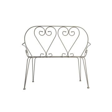 Banc coeur dépliable en métal de jardin